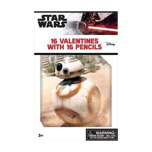 Star Wars 16 Valentine Cards & 16 Graphite Pencils Kids Set Disney Ages 3+